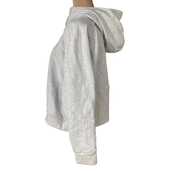 Pink Lily Cropped 1/4 Zip Hoodie Sweatshirt Gray Size XL Extra Large Cotton - Picture 2 of 7